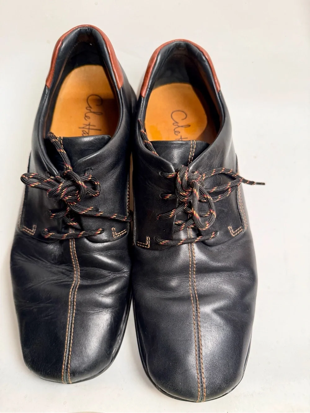 Cole Haan Zeno Leather Oxfords Comfort Shoes Mens 10 Black Casual Preppy